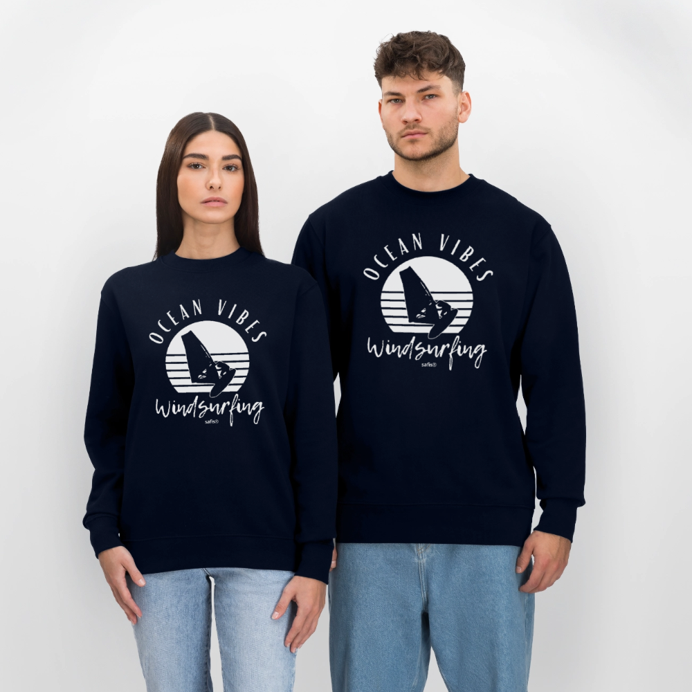 Unisex Bio-Sweatshirt CHANGER -ocean vibes sunset- - Navy