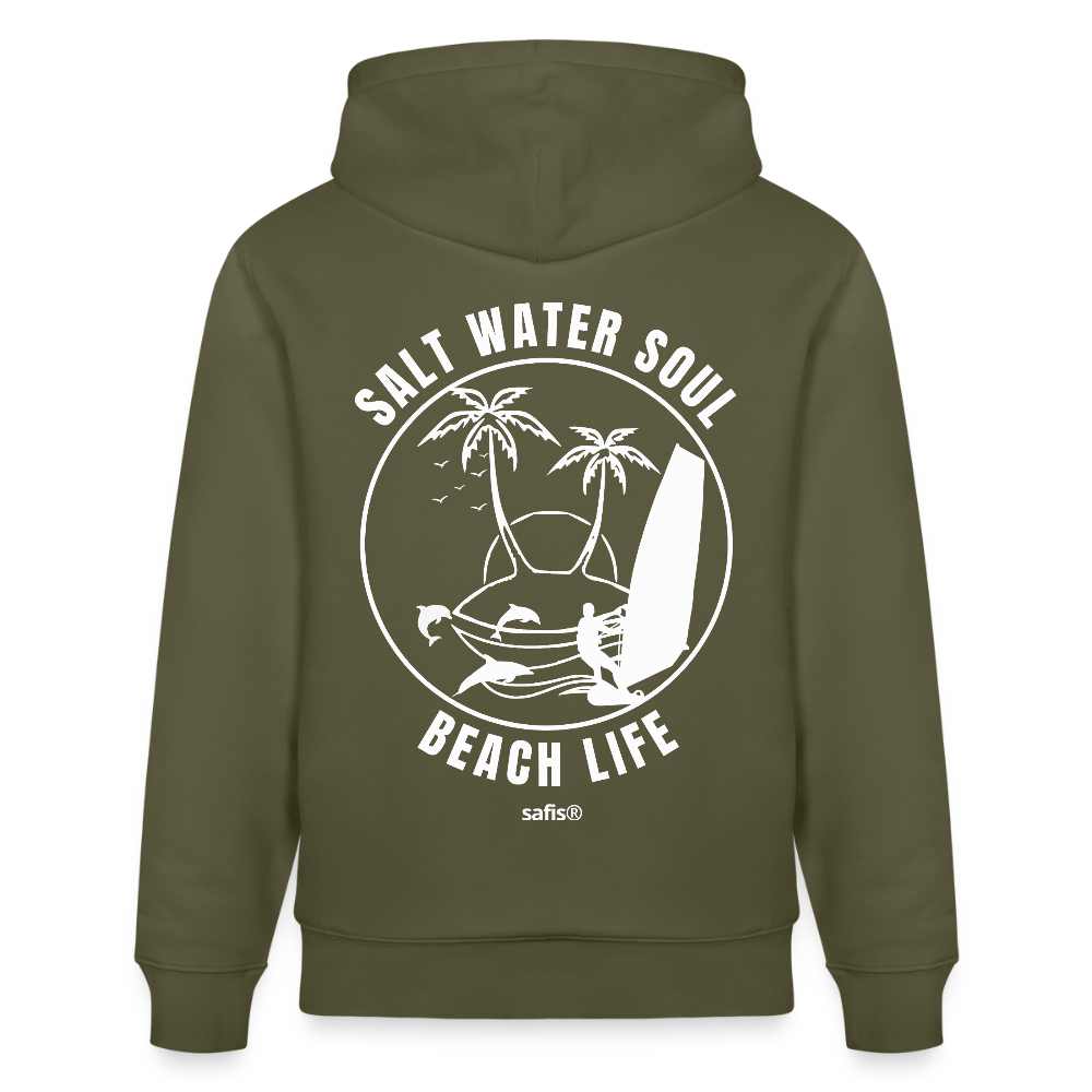 Unisex Bio-Hoodie CRUISER -salt water soul- - Khaki Grün