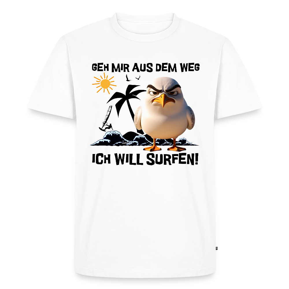 Männer Premium T-Shirt -ich will surfen- - Weiß