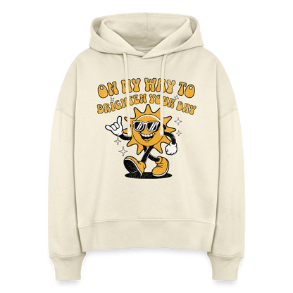 Safis Sports Frauen Bio Hoodie -on my way- - Weißgrau