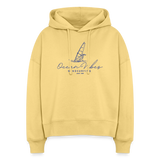 Boxy Frauen Bio Hoodie Nora -ocean vibes windsurfing- - Hellgelb