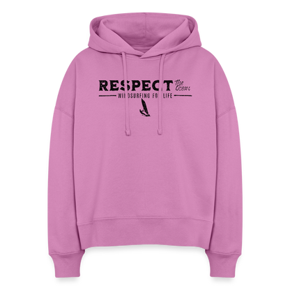 Boxy Frauen Bio Hoodie -respect- - Pink