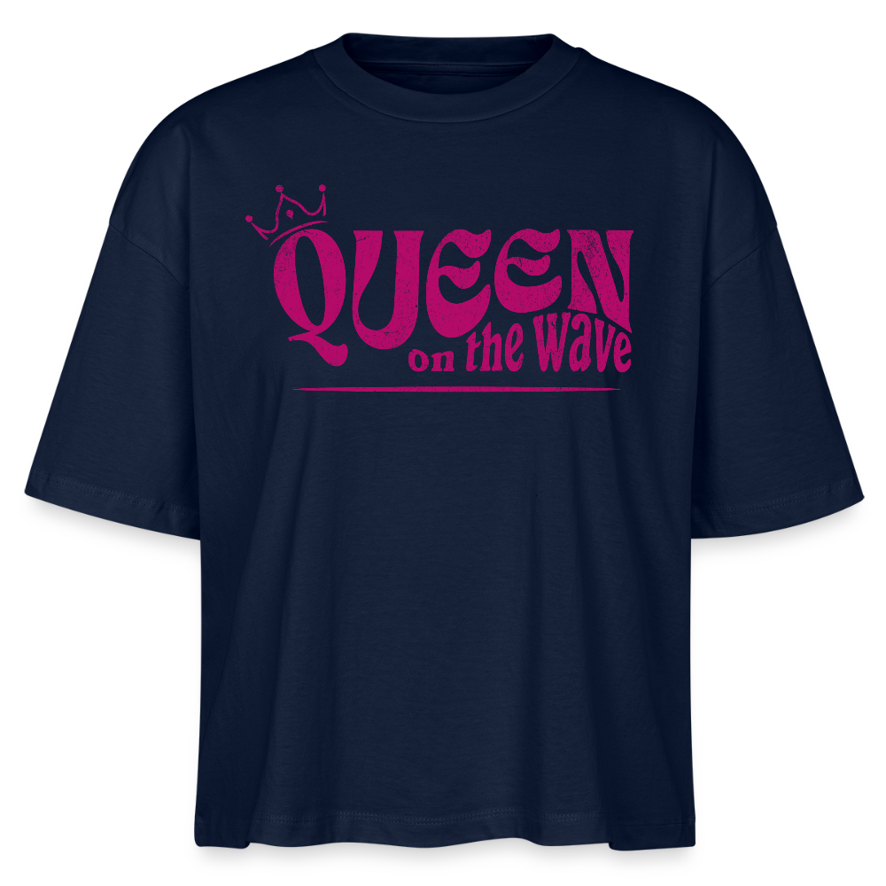 Frauen Boxy Bio-T-Shirt Nova -Queen on the wave- - Navy