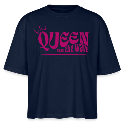Frauen Boxy Bio-T-Shirt Nova -Queen on the wave- - Navy