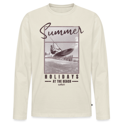 safis Sommer Shirt -holidays- Männer Premium Bio Langarmshirt - Naturweiß