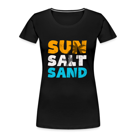 Frauen Premium Bio T-Shirt -sun salt sand- - Schwarz