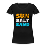 Frauen Premium Bio T-Shirt -sun salt sand- - Schwarz