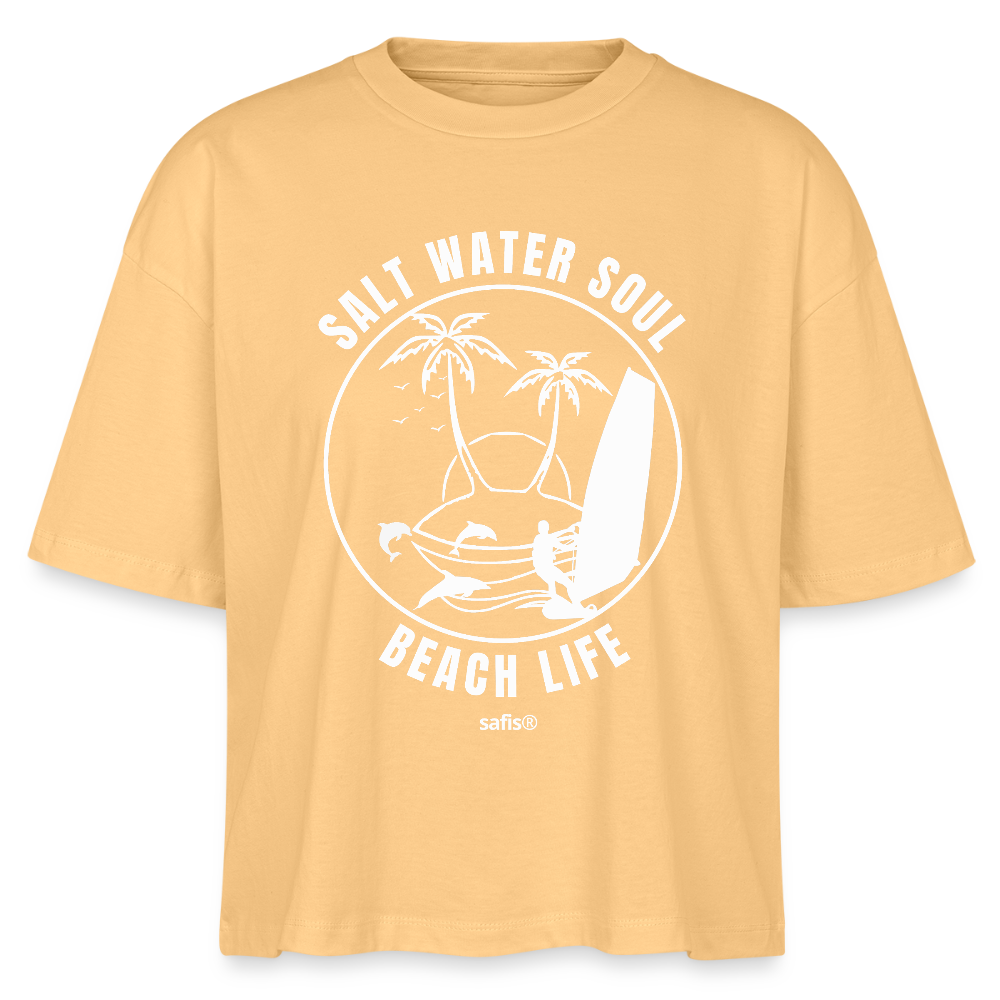 safis® Windsurfing Frauen Boxy Bio-T-Shirt Nova -salt water soul- - Mispel