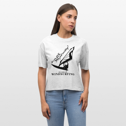T Shirt Windsurf  -are you alive- - Weiß meliert
