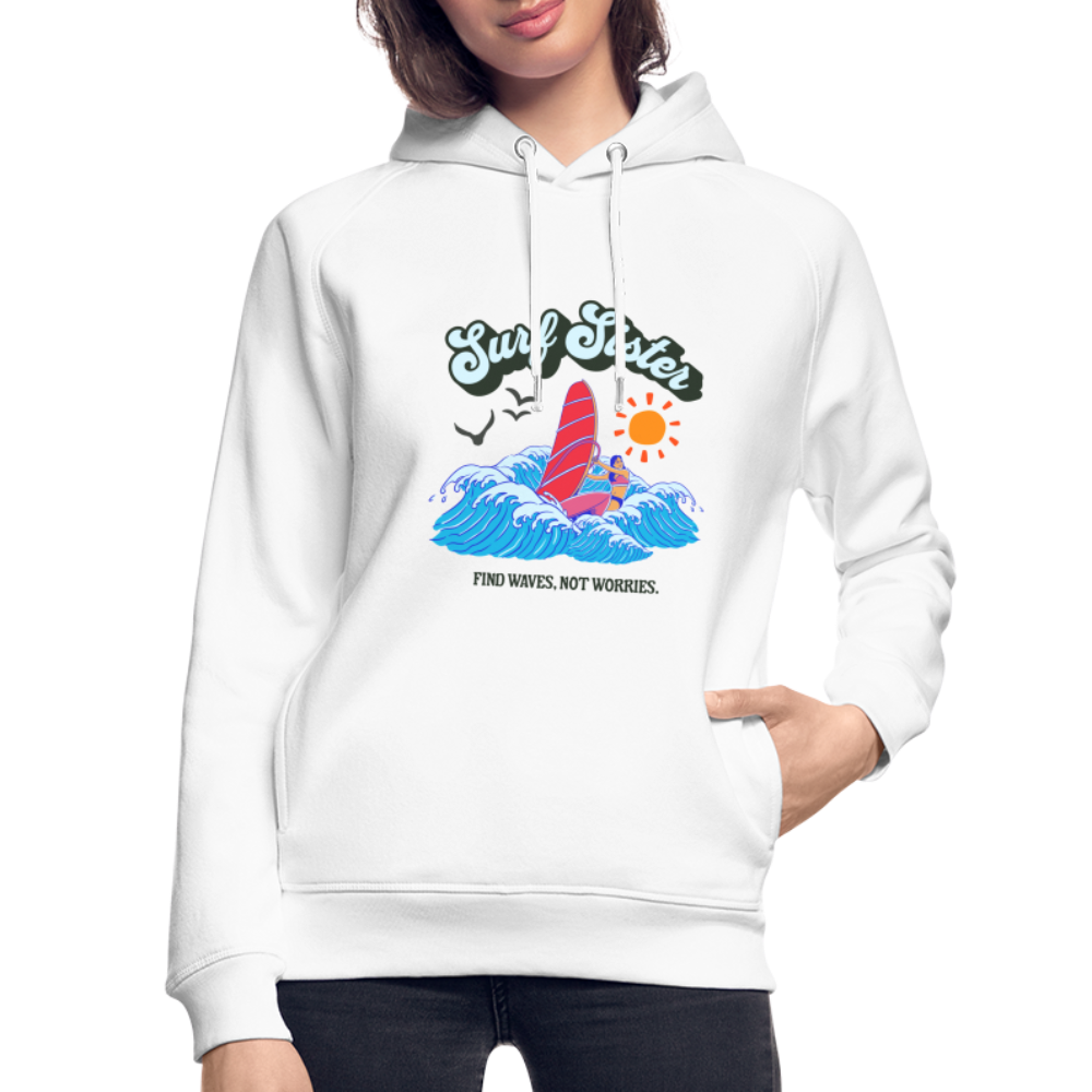 Unisex Bio-Hoodie -surf sister- - Weiß