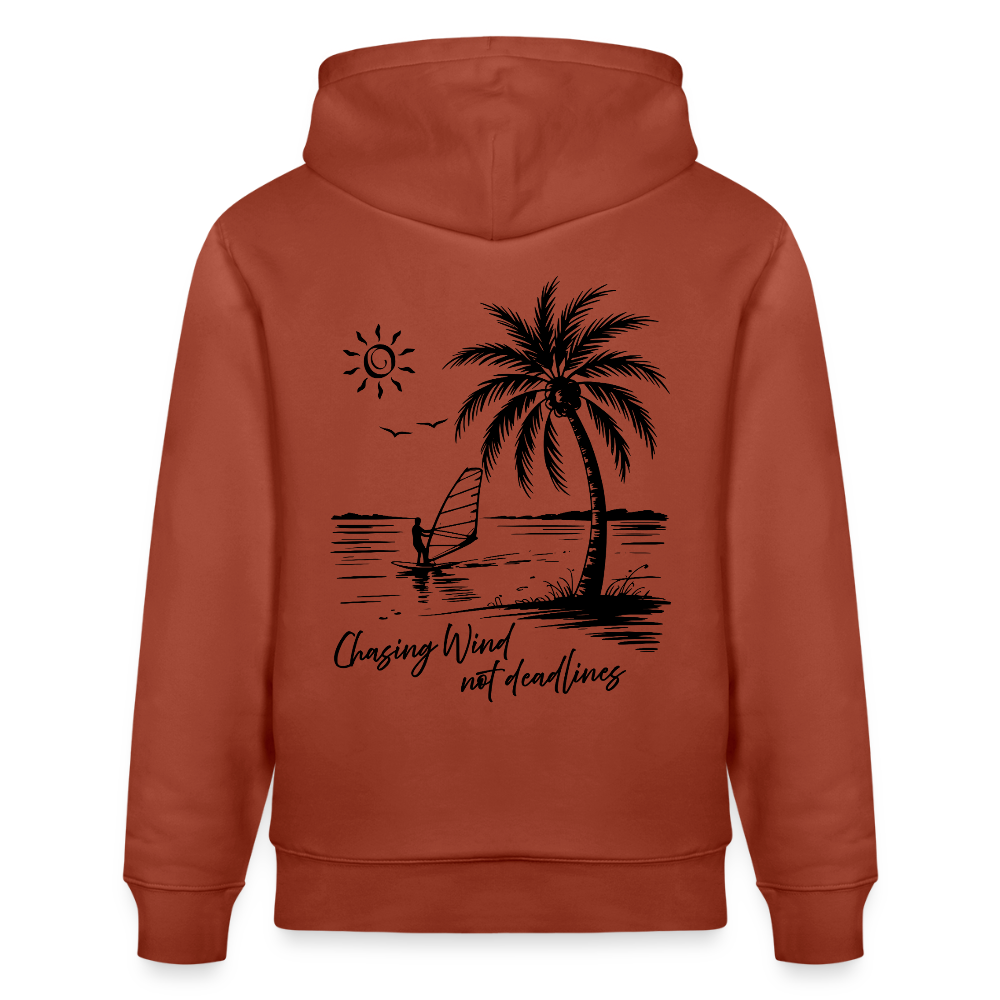 Unisex Bio-Hoodie CRUISER -chasing wind- - Terrakotta