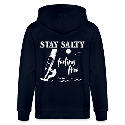 Unisex Bio-Kapuzenjacke CULTIVATOR -stay salty- - Navy