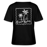 Relaxed Rundhals Frauen Bio-T-Shirt -ocean replay- - Schwarz