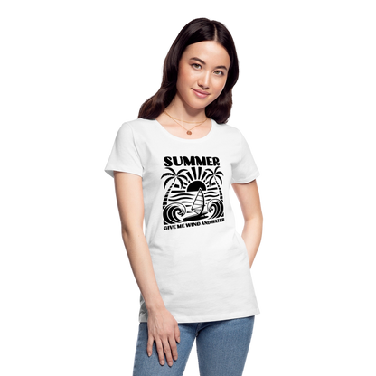 Safis Shop Frauen Premium Bio T-Shirt -give me wind and water- - Weiß