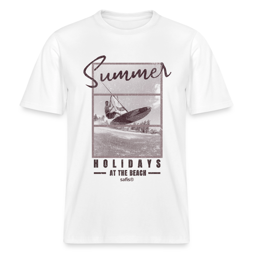 safis Windsurf T-Shirt -holidays- RELAXED FIT Unisex Organic T-Shirt - Weiß