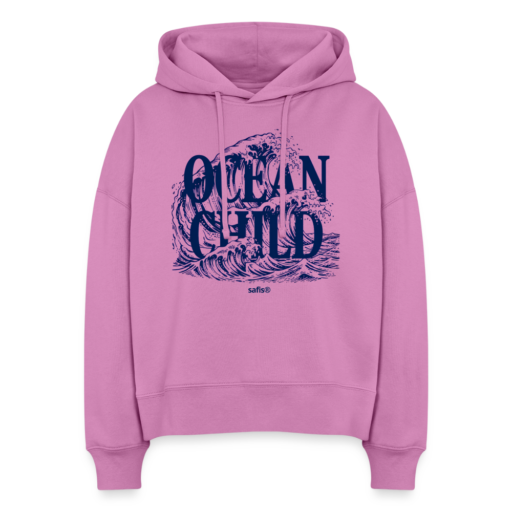 Boxy Frauen Bio Hoodie Nora -ocean child- - Pink