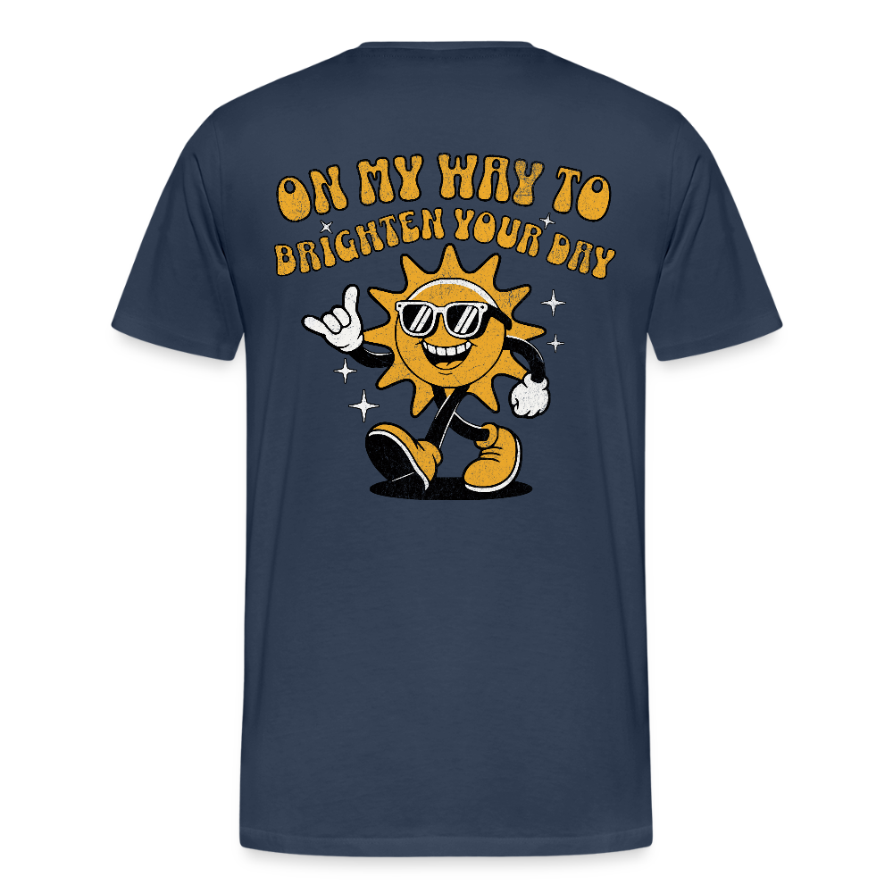 Männer Premium Bio T-Shirt -on my way- Geschenke Für Windsurfer - Navy