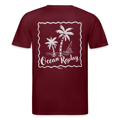 safis® Windsurf Bio-T-Shirt Creator -Ocean replay- - Burgunderrot