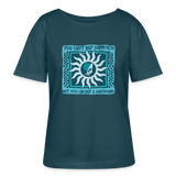 Relaxed Rundhals Frauen Bio-T-Shirt -buy happiness- - Dunkles Petrol