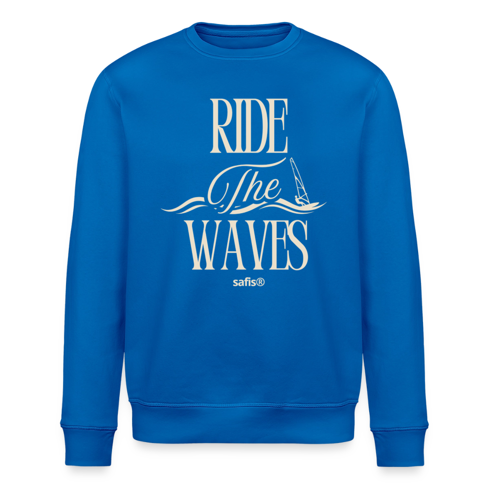 Unisex Bio-Sweatshirt ROLLER -ride the waves- - Königsblau