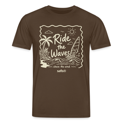 safis Windsurf T-Shirt Männer -ride the waves- - Dunkelbraun