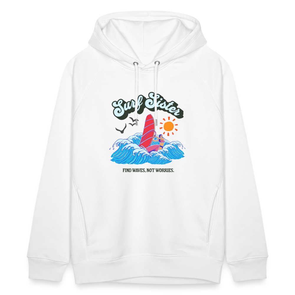 Unisex Bio-Hoodie -surf sister- - Weiß