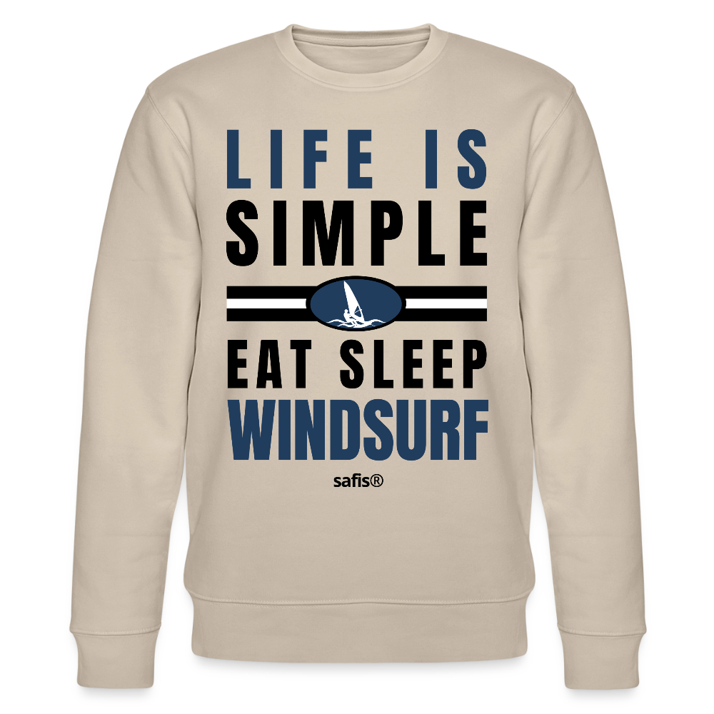 Männer Pullover Strand -eat sleep windsurf- Unisex Bio-Sweatshirt CHANGER - Beige