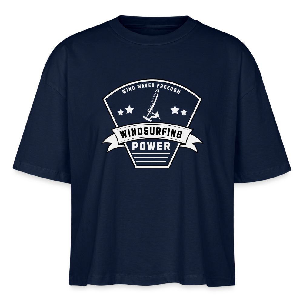 Frauen Boxy Bio-T-Shirt -power- - Navy