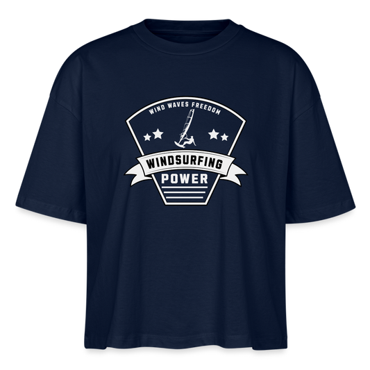 Frauen Boxy Bio-T-Shirt -power- - Navy