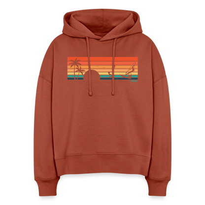 -sunset- Stanley/Stella Boxy Frauen Bio Hoodie Nora - Terrakotta