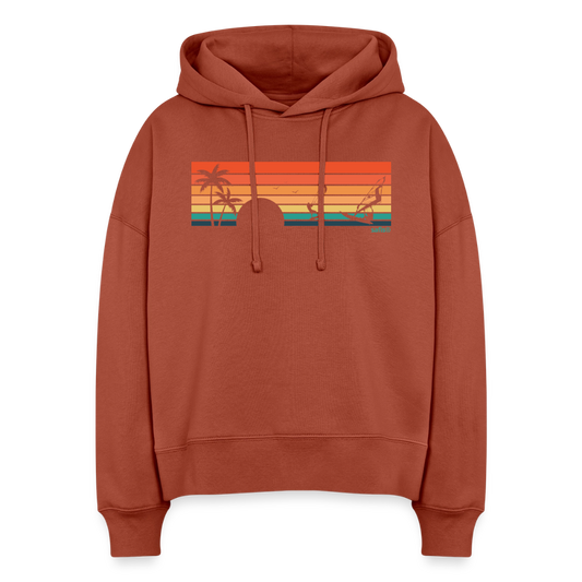 -sunset- Stanley/Stella Boxy Frauen Bio Hoodie Nora - Terrakotta