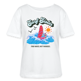 Relaxed Rundhals Frauen Bio-T-Shirt -surf sister- - Weiß