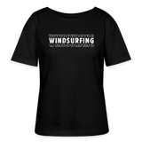 Relaxed Rundhals Frauen Bio-T-Shirt -windsurfing- - Schwarz