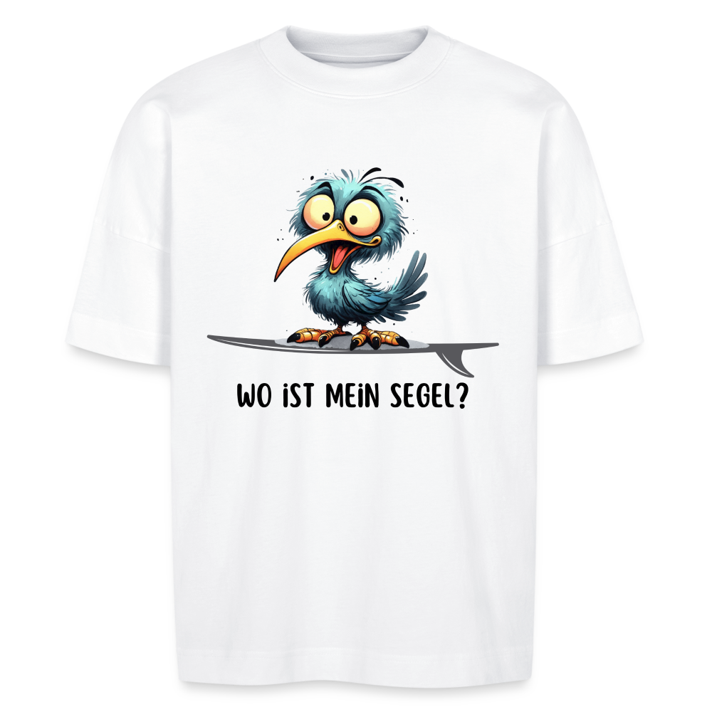 Unisex Oversize Bio-T-Shirt -Wo ist mein Segel?- - Weiß