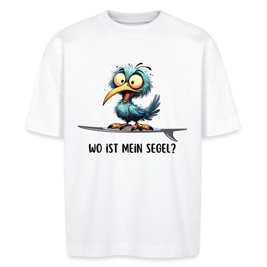 Unisex Oversize Bio-T-Shirt -Wo ist mein Segel?- - Weiß