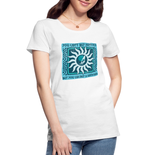 Frauen Premium Bio T-Shirt -buy happiness- - Weiß
