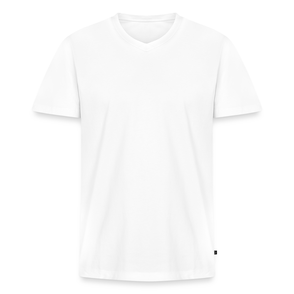 Männer Bio-T-Shirt mit V-Ausschnitt -are you alive- - Weiß