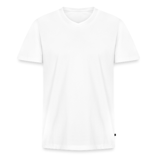 Männer Bio-T-Shirt mit V-Ausschnitt -are you alive- - Weiß