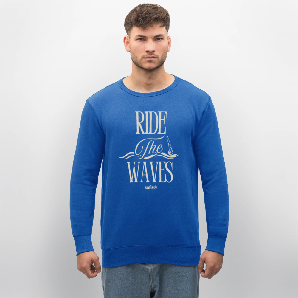 Unisex Bio-Sweatshirt ROLLER -ride the waves- - Königsblau