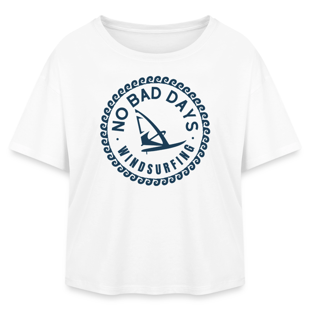 safis Frauen Windsurf Bio-T-Shirt relaxed Fit -no bad days- - Weiß