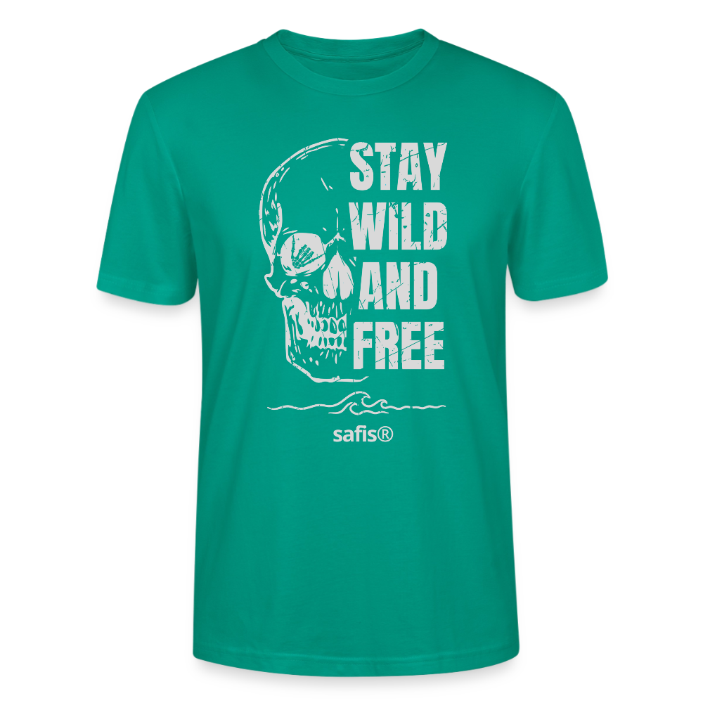 Windsurf T Shirt Herren safis® -wild and free- Unisex T-Shirt CRAFTER - Blaugrün