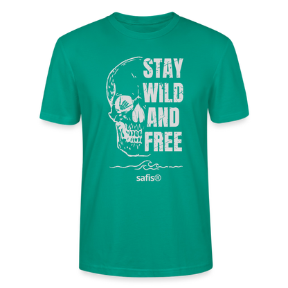 Windsurf T Shirt Herren safis® -wild and free- Unisex T-Shirt CRAFTER - Blaugrün