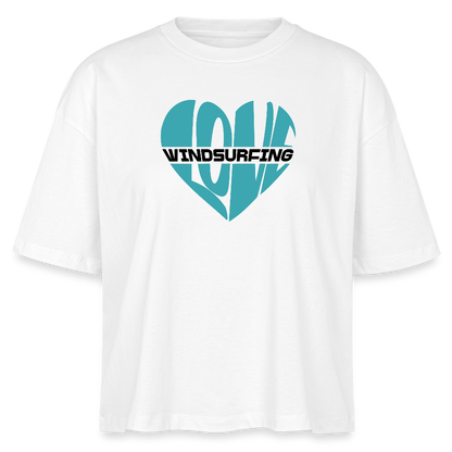 Frauen Boxy Bio-T-Shirt -Herz- - Weiß
