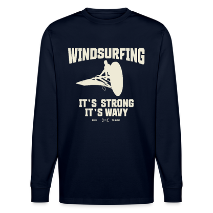 Unisex Bio-Langarmshirt -wavy- - Navy