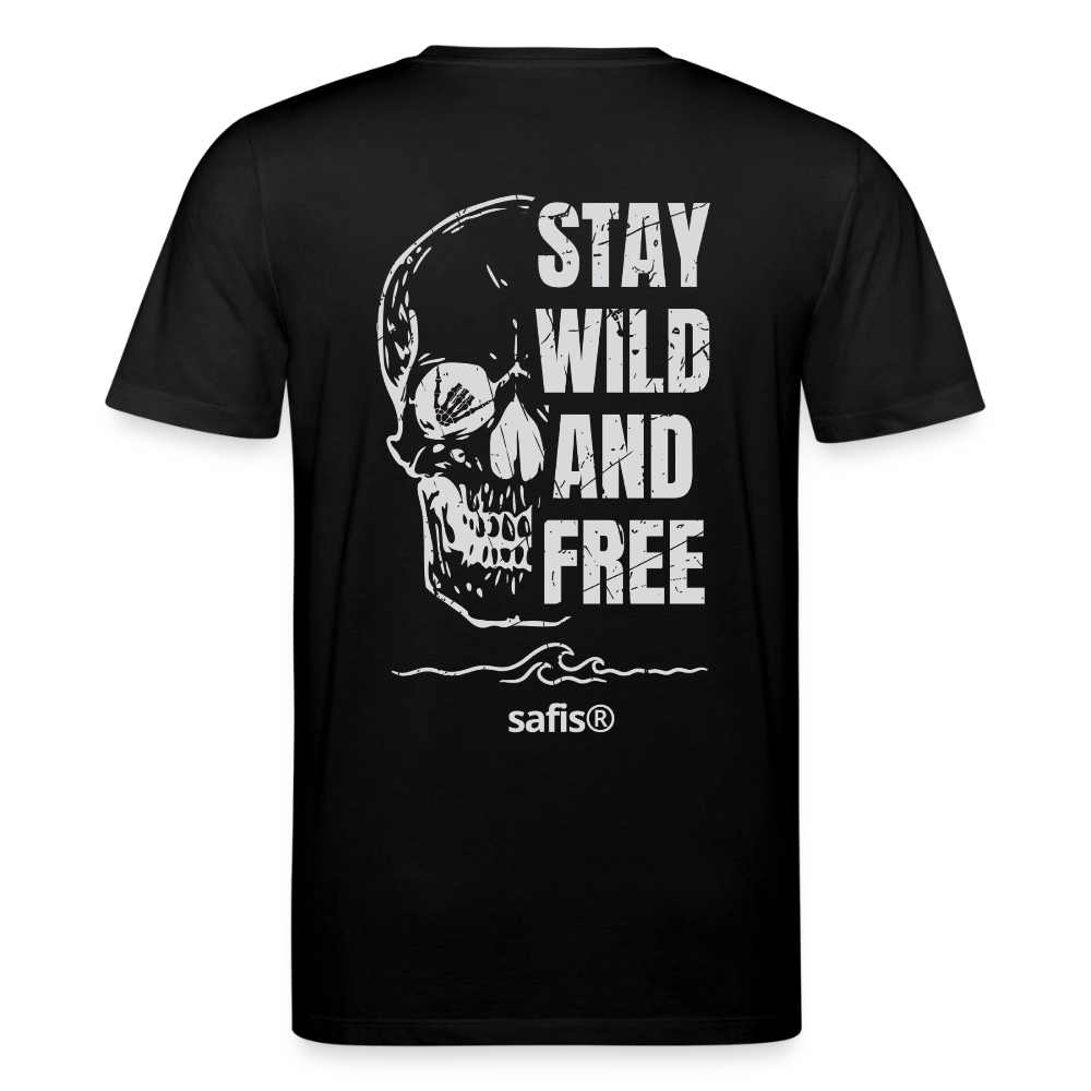 safis® Windsurf Shirt -wild and free- Unisex Bio-T-Shirt CREATOR - Schwarz