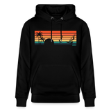 safis® nachhaltige Surfmode -sunset- Unisex Bio-Hoodie CRUISER - Schwarz