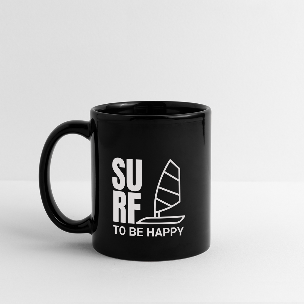 Tasse -surf to be happy- - Schwarz