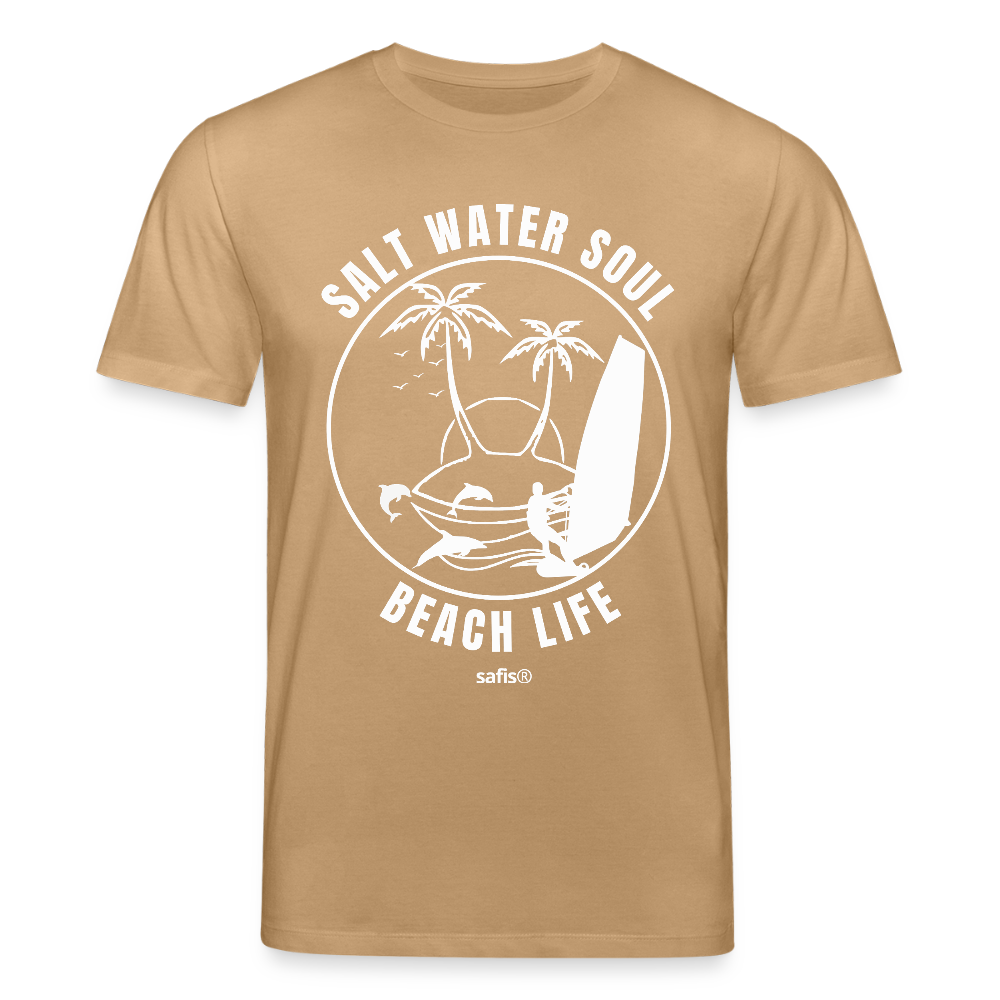 safis® Windsurf Unisex Bio-T-Shirt CREATOR -salt water soul- - Karamell 