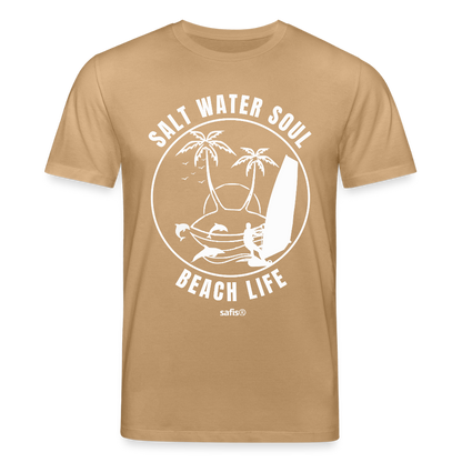 safis® Windsurf Unisex Bio-T-Shirt CREATOR -salt water soul- - Karamell 