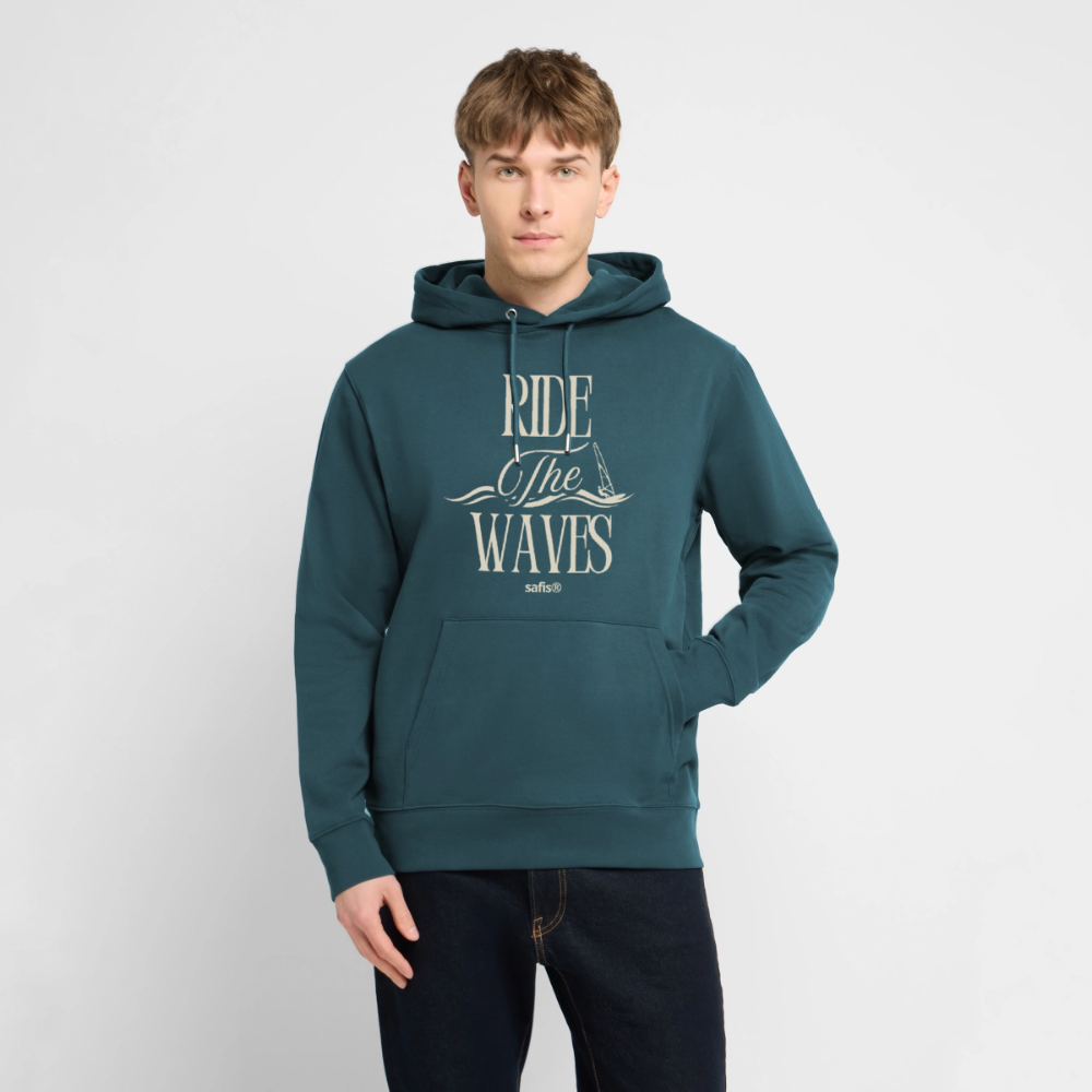 Unisex Bio-Hoodie CRUISER -ride the waves- - Dunkles Petrol